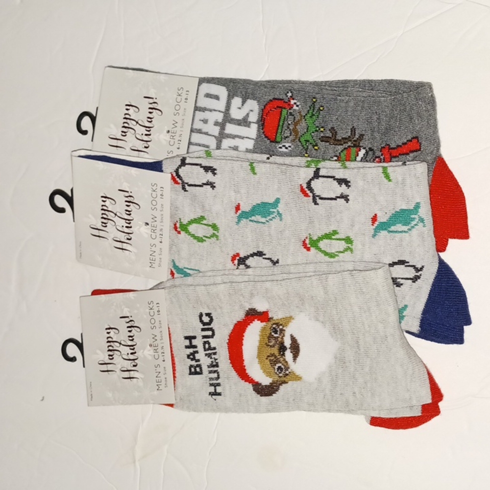 Men's Holiday crew socks 10-13